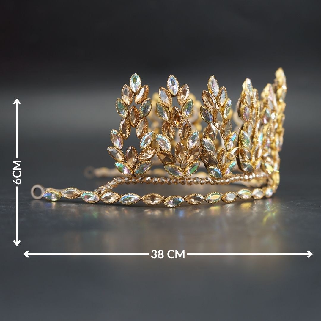 Couronne dorée luxe cristaux mariage
