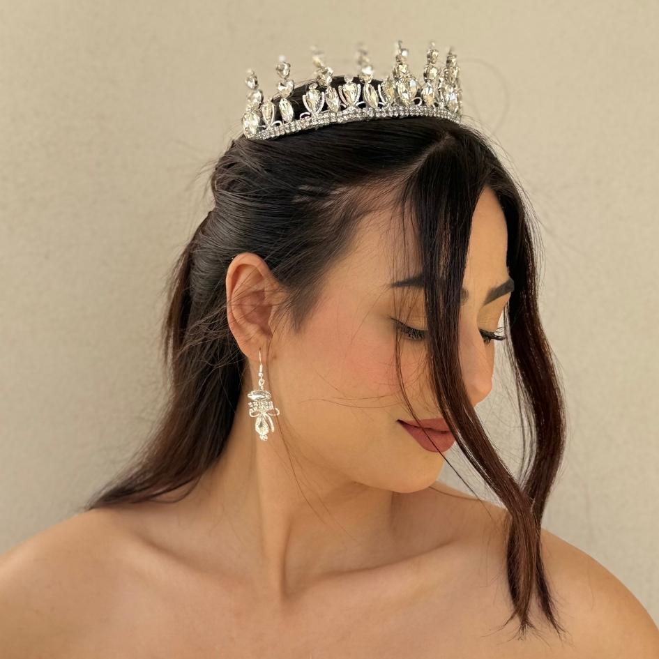 Couronne de mariage modelé cœur couleur blanc