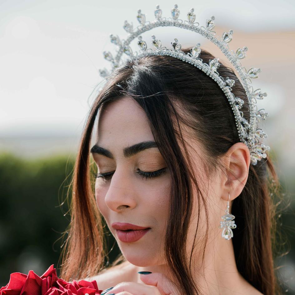 Couronne de mariage modelé double couleur blanc