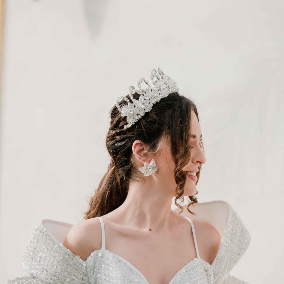Couronne Florale Blanche de mariage