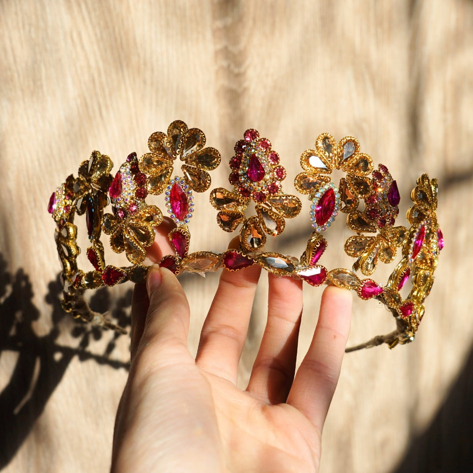 Diadème rose poudre élégant pour mariage