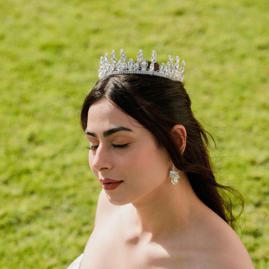 Couronne de mariage modelé cœur couleur blanc