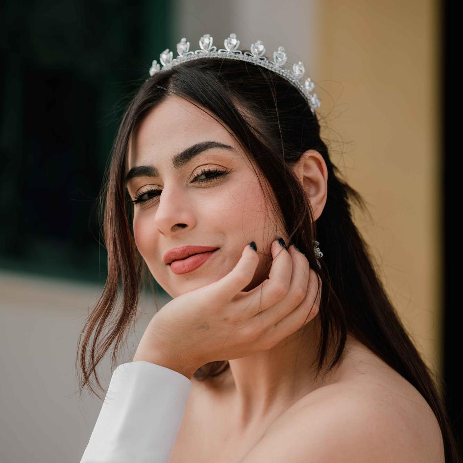 Couronne modelé petit de mariage couleur blanc