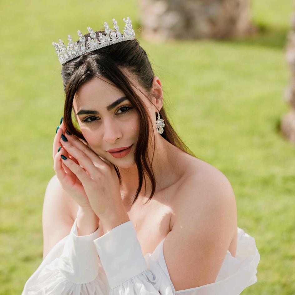 Couronne de mariage modelé cœur couleur blanc