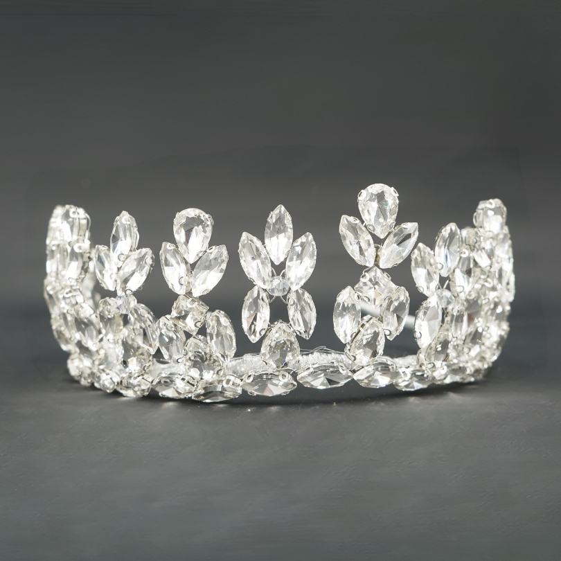 Diadème de mariage nuptiale, couronne de perles argentées, couronne de cheveux de mariage en cristal et perle, casque de mariage, diadèmes de princesse, Couronne, accessoires pour cheveux