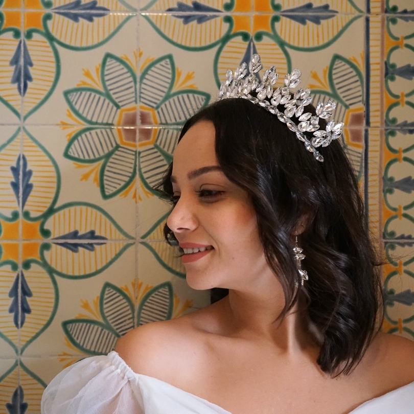 Diadème de mariage nuptiale, couronne de perles argentées, couronne de cheveux de mariage en cristal et perle, casque de mariage, diadèmes de princesse, Couronne, accessoires pour cheveux