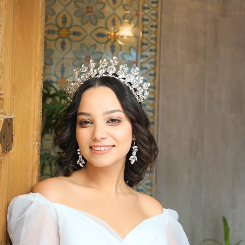 Diadème de mariage nuptiale, couronne de perles argentées, couronne de cheveux de mariage en cristal et perle, casque de mariage, diadèmes de princesse, Couronne, accessoires pour cheveux
