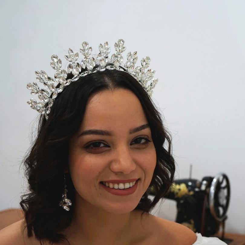 Diadème de mariage nuptiale, couronne de perles argentées, couronne de cheveux de mariage en cristal et perle, casque de mariage, diadèmes de princesse, Couronne, accessoires pour cheveux