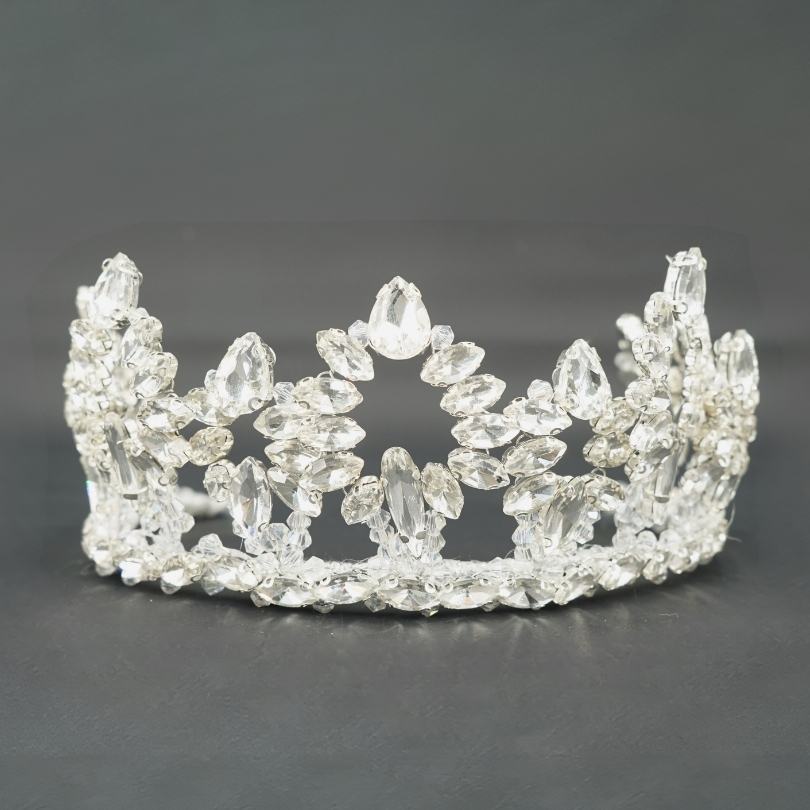 Diadème de mariage en perles et cristal, diadème de mariée, casque de mariage en perles, diadème de mariage en perles, couronne de mariage en cristal, Couronne couleur blanche