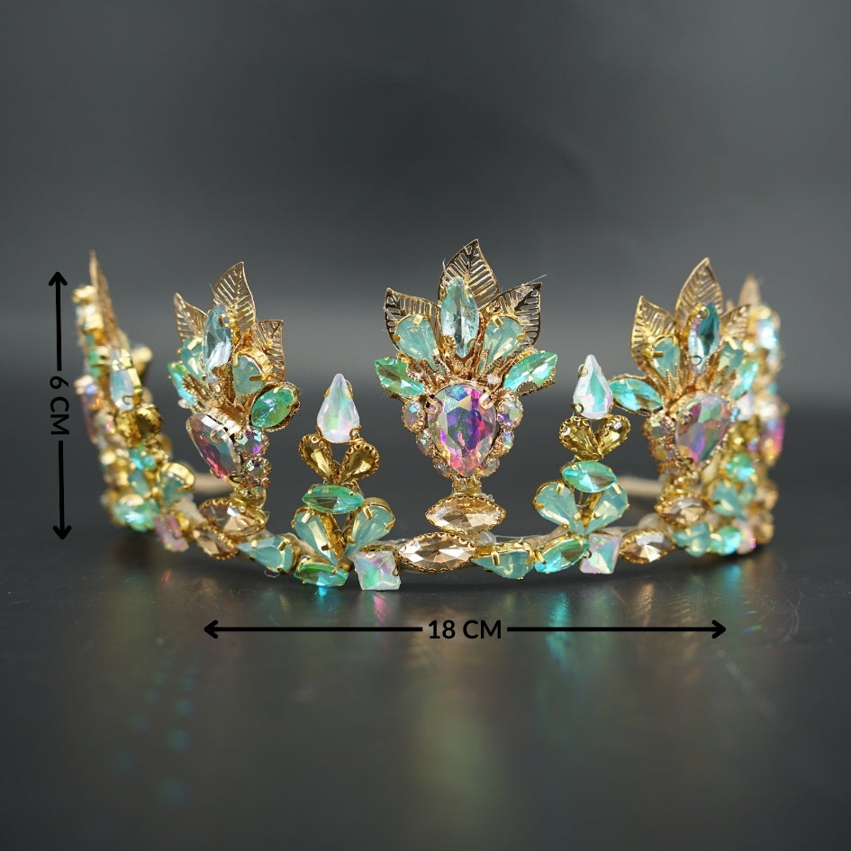Couronne cérémonie mariée pierres couleur bleu