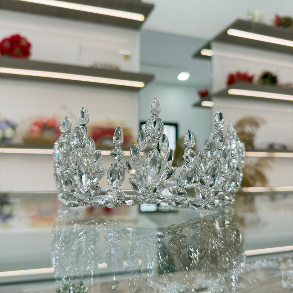 Couronne de mariée en perles et cristal – Diadème élégant pour mariage