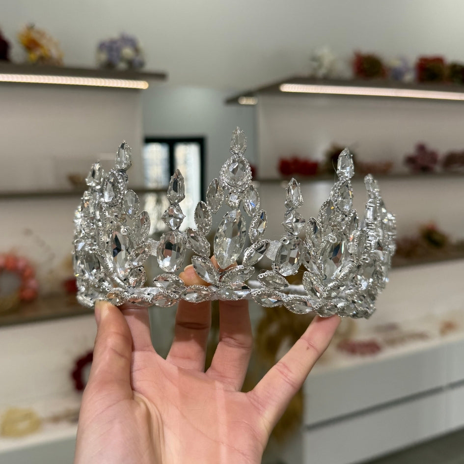 Couronne de mariée en perles et cristal – Diadème élégant pour mariage