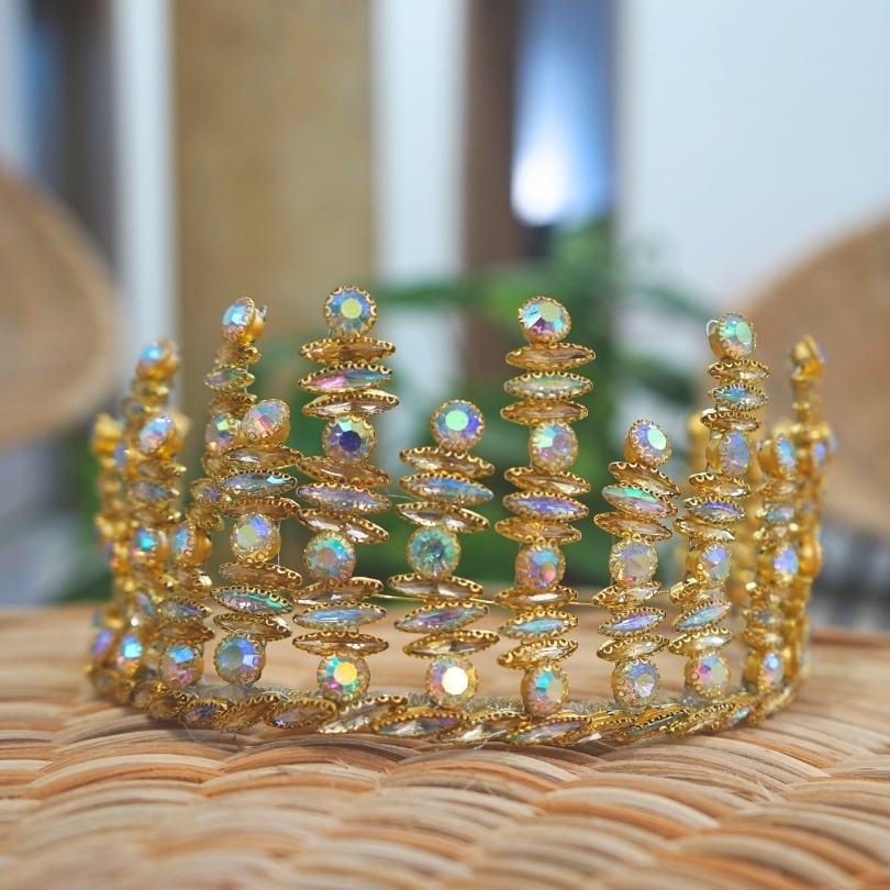 Couronne de mariage couleur dorée, Couronne dorée de mariage à pointes Couronne de rayons de soleil Couronne de cheveux