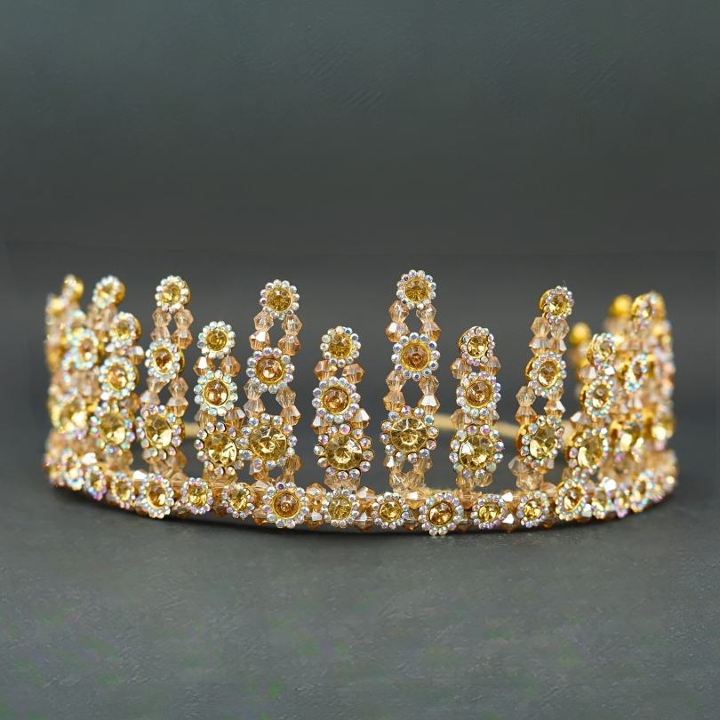 Mariage de la mariée de la coiffe, Mariage des fleurs de diadème, Fleurs de mariage de la coiffe, Couronne de cristal, Diadème de la mariée Or