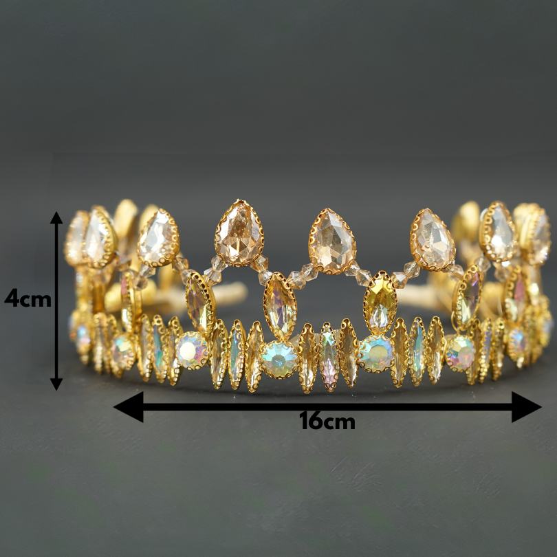 Haute couronne d'or Diadème de champagne Diadème d'or Diadème de mariage Diadème de mariée, Couronne de mariée Couronne de mariage Casque d'or