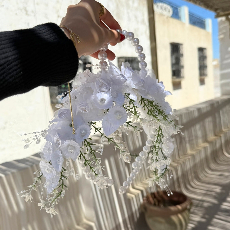 Couronne fleur pour festival couleur blanc