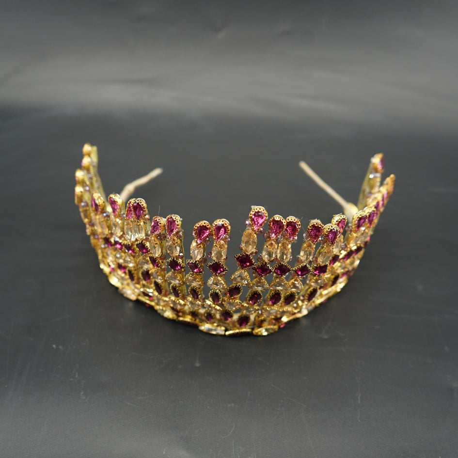 Couronne mariage mauve et dorée - royal scintillant