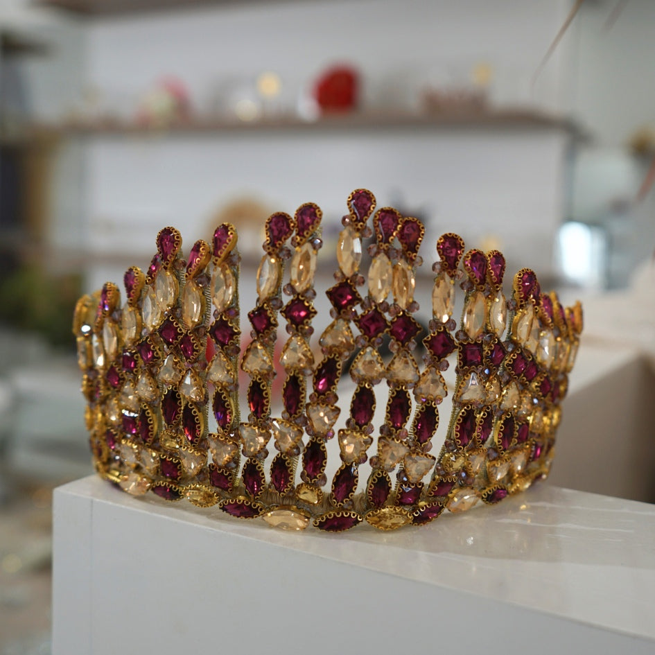 Couronne mariage mauve et dorée - royal scintillant