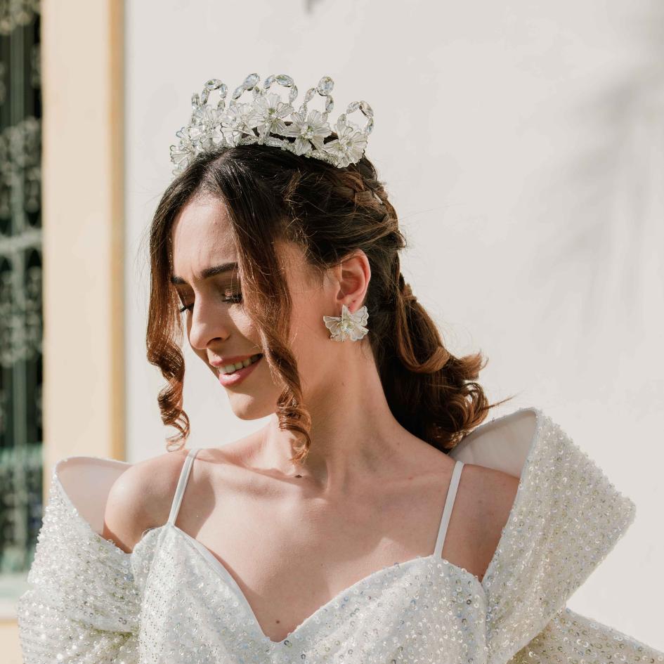 Couronne Florale Blanche de mariage
