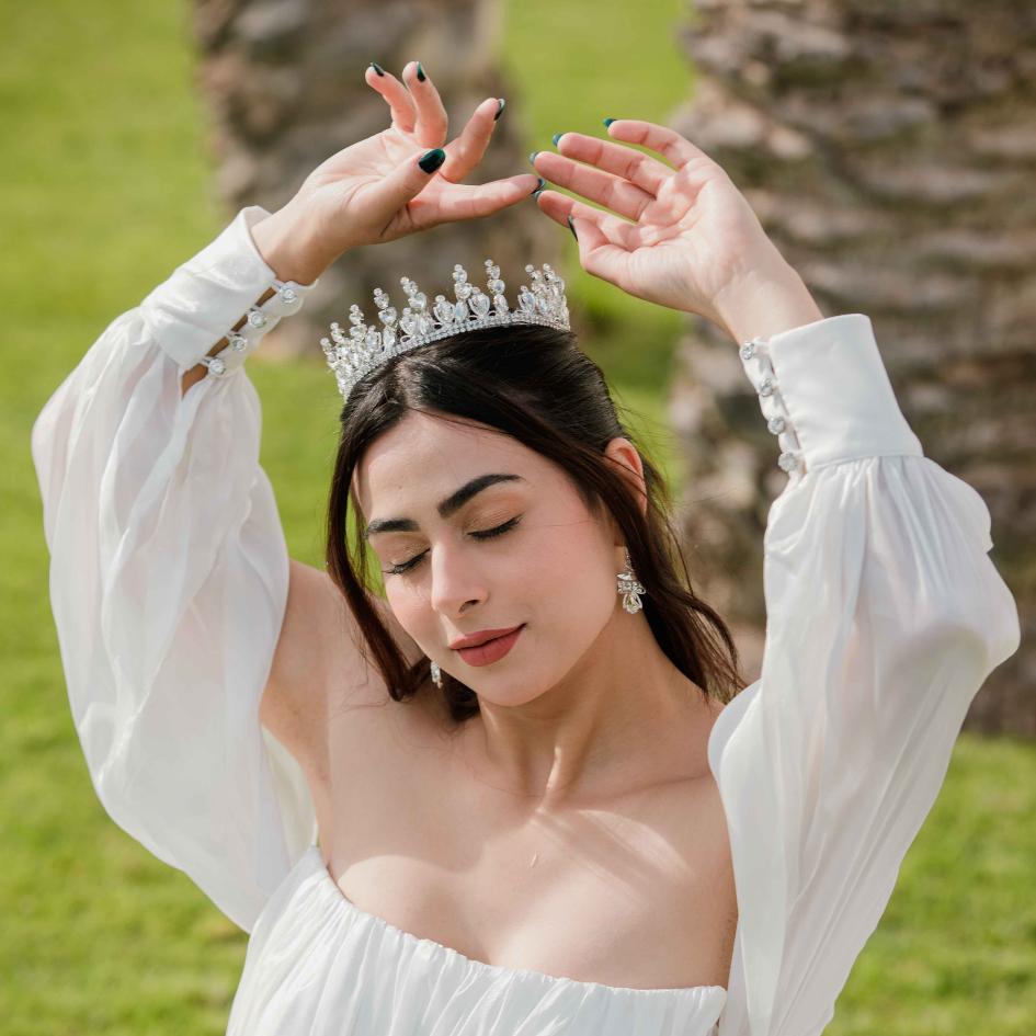 Couronne de mariage modelé cœur couleur blanc