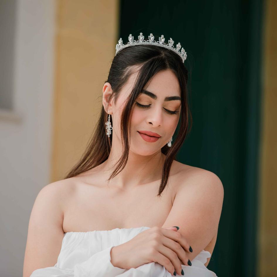Couronne modelé petit de mariage couleur blanc