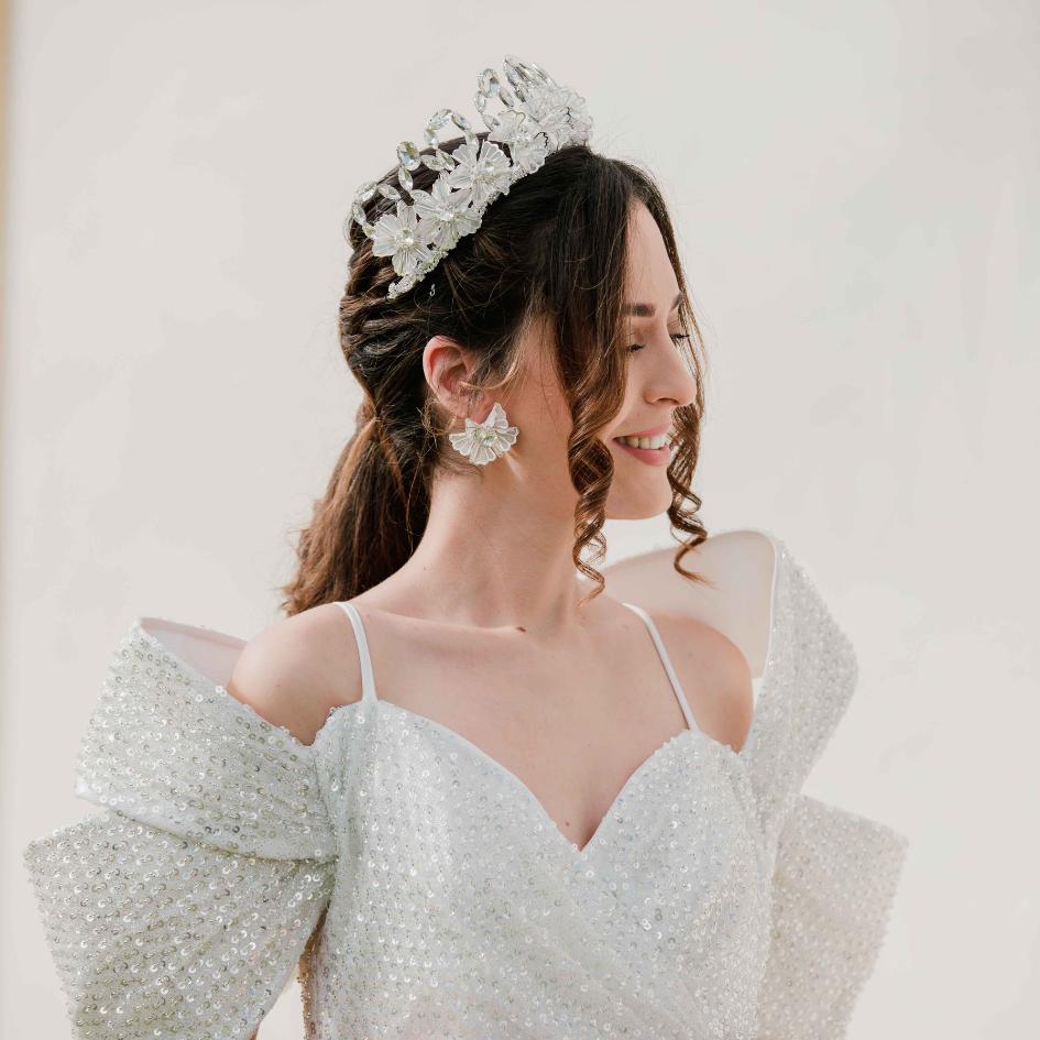 Couronne Florale Blanche de mariage