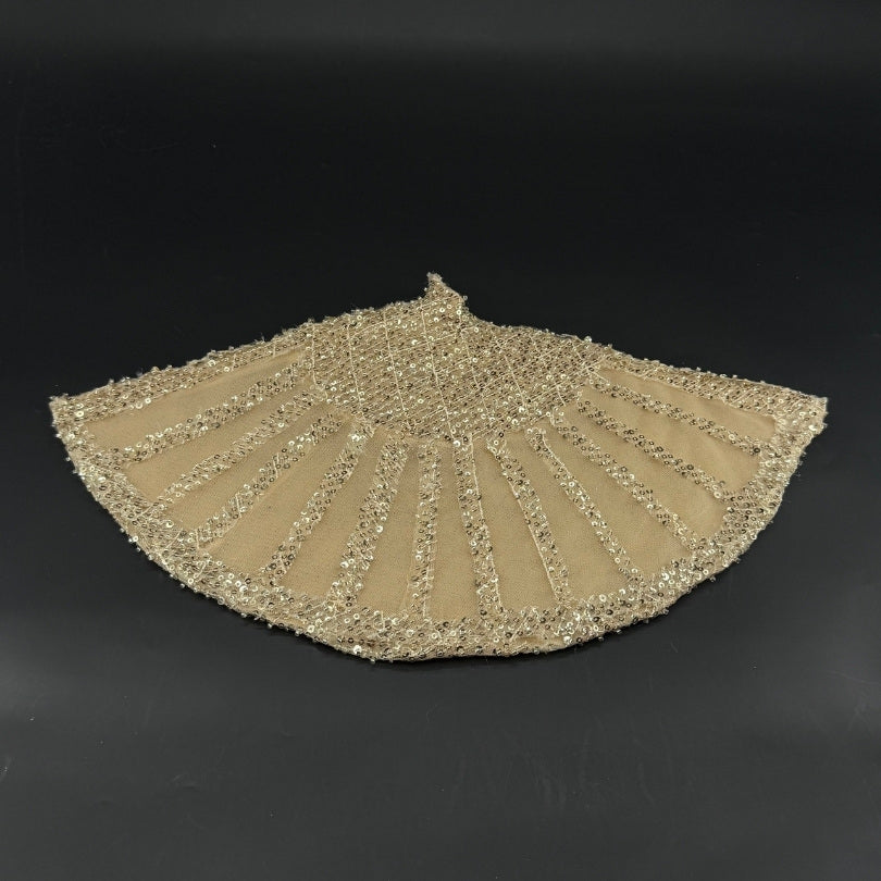 Éventail doré paillettes mariage élégant