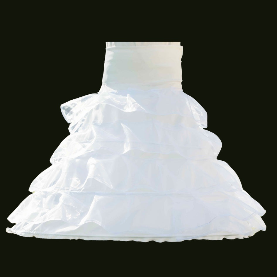 Jupon Crinoline Long 99cm Volants Vintage Robe Mariée Satin Jupon Crinoline Long 99cm Volants Vintage Robe Mariée Satin