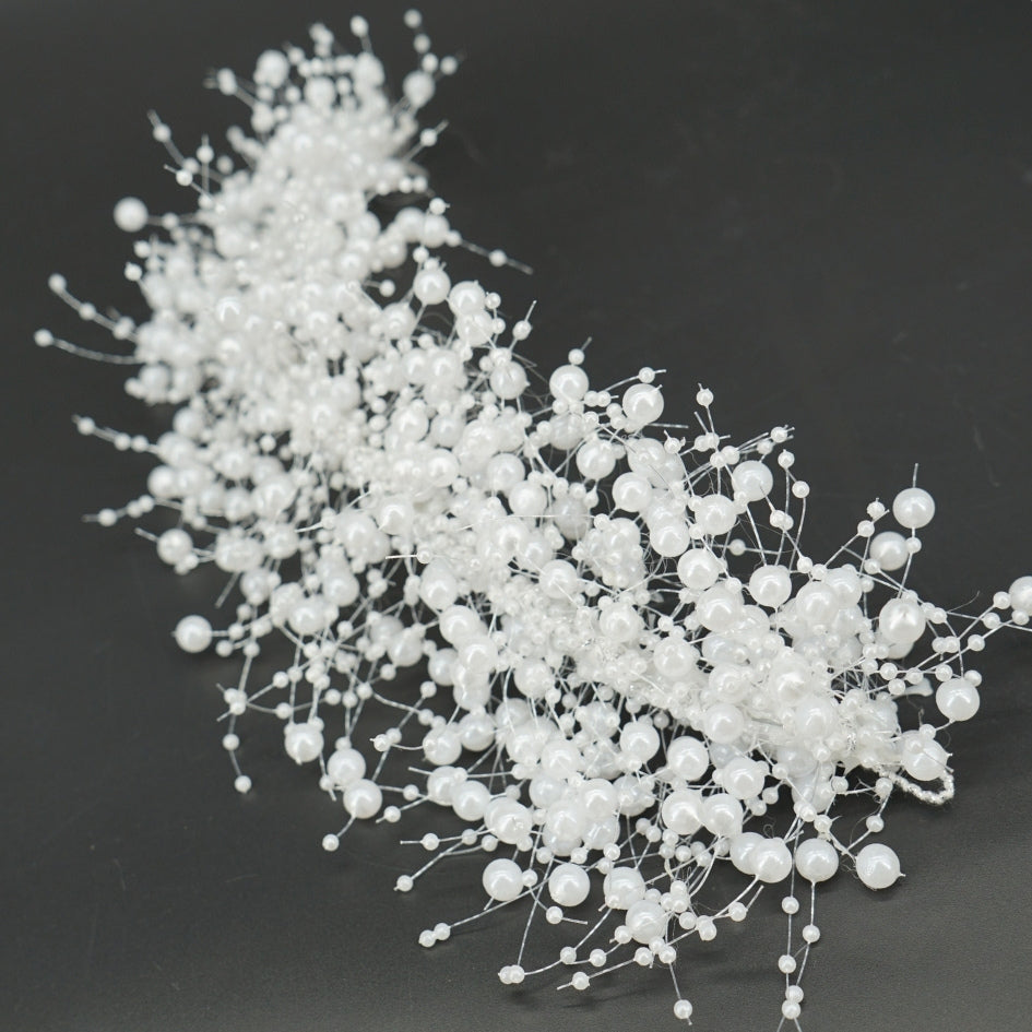 Peigne de cheveux en perles blanches – Accessoire romantique pour coiffure de mariée