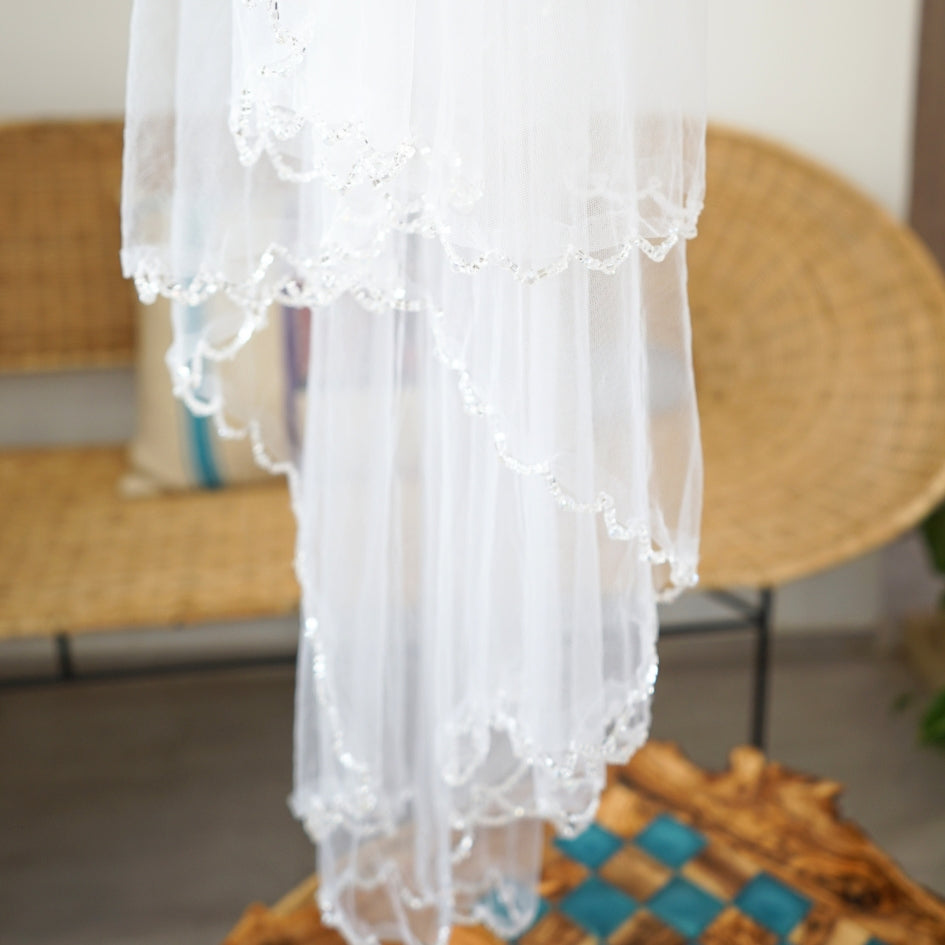 Voile de mariage couleur blanc