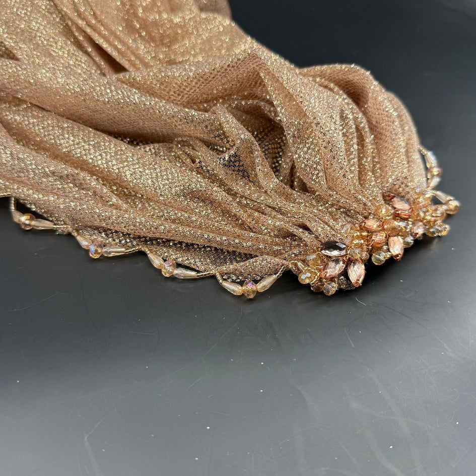 Voile doré pailleté mariage élégant