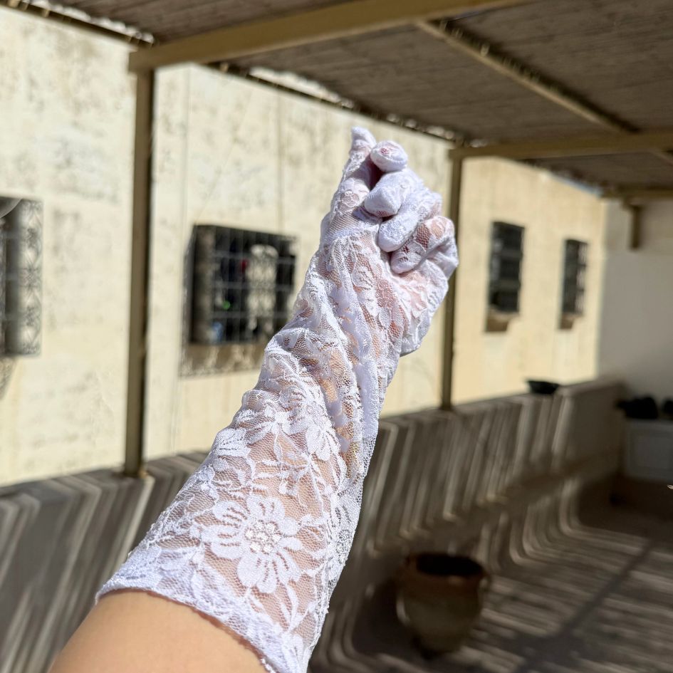 Gants longs dentelle blancs mariage