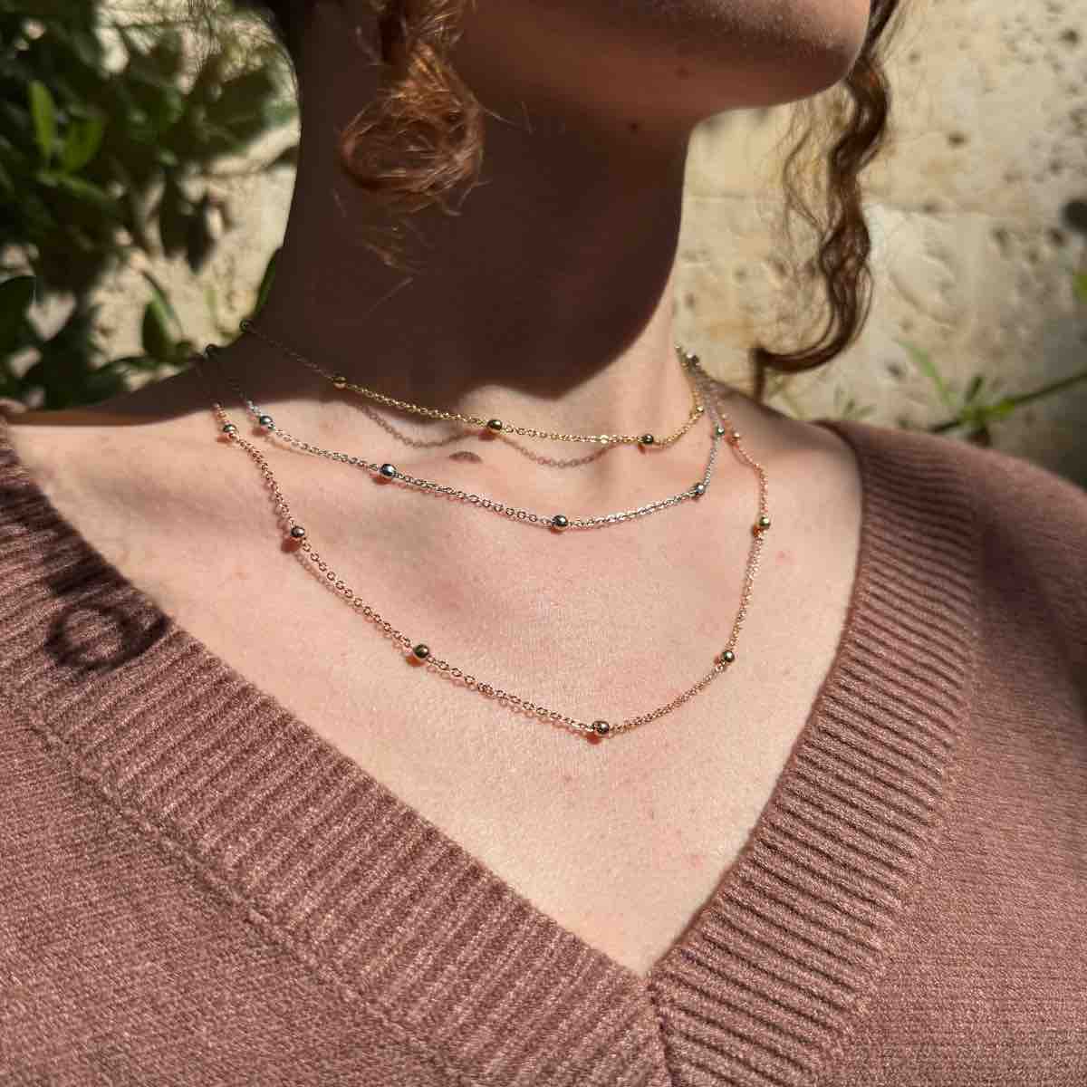 Collier élégant doré argent et rose gold pour briller chaque jour