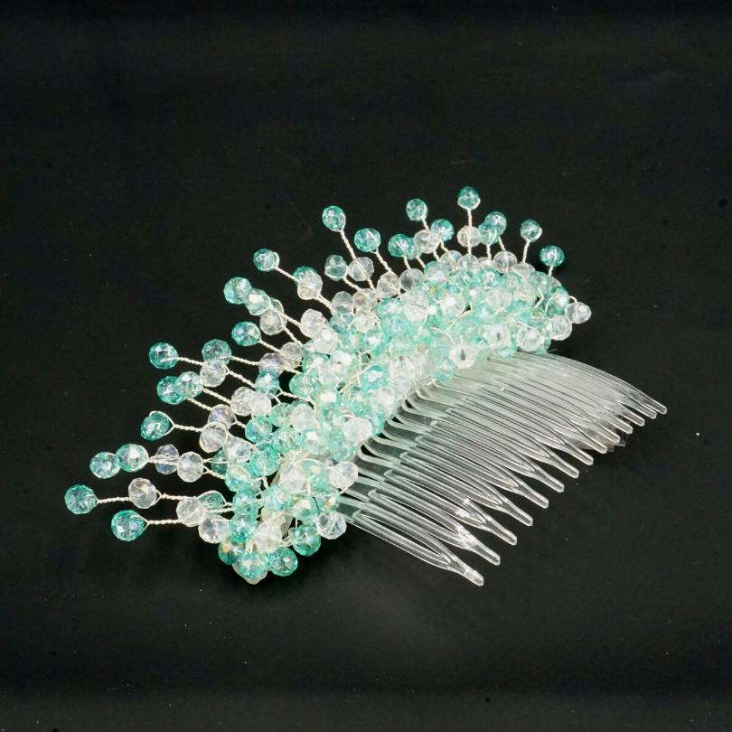 Broche cheveux bleu clair , MODÈLE Peigne en cristal