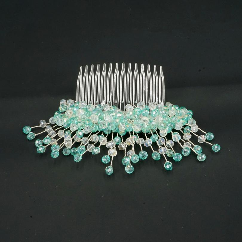 Broche cheveux bleu clair , MODÈLE Peigne en cristal