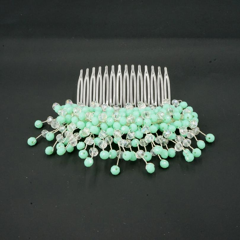 Broche cheveux bleu turquoise , MODÈLE Peigne en cristal