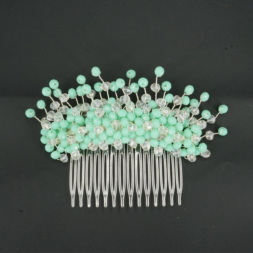 Broche cheveux bleu turquoise , MODÈLE Peigne en cristal