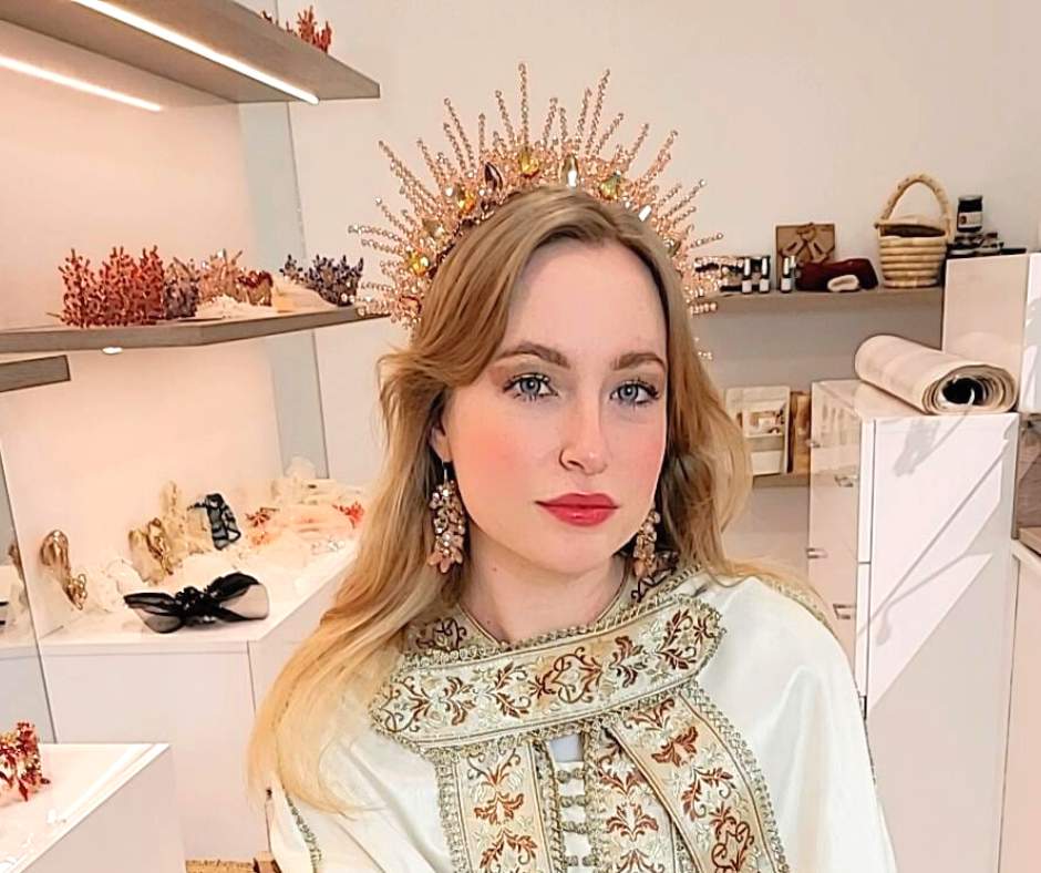 Couronne mariée Rose. modèle Sun