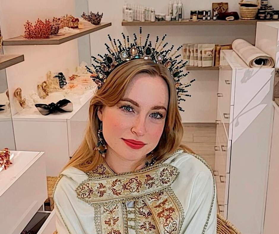 Couronne mariée Vert. modèle Sun