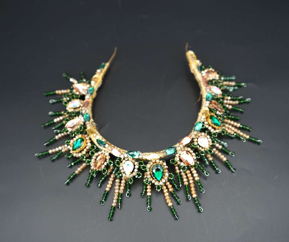 Couronne mariée Vert. modèle Sun