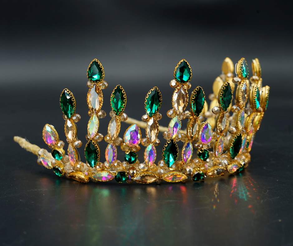 Couronne mariée, vert modèle floral