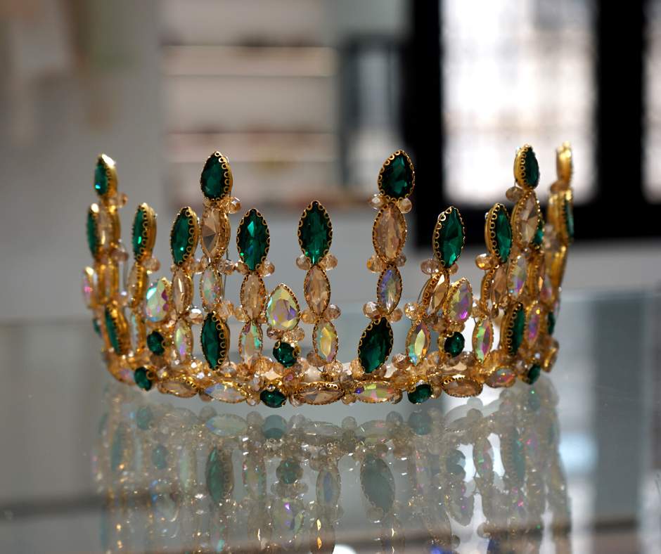 Couronne mariée, vert modèle floral