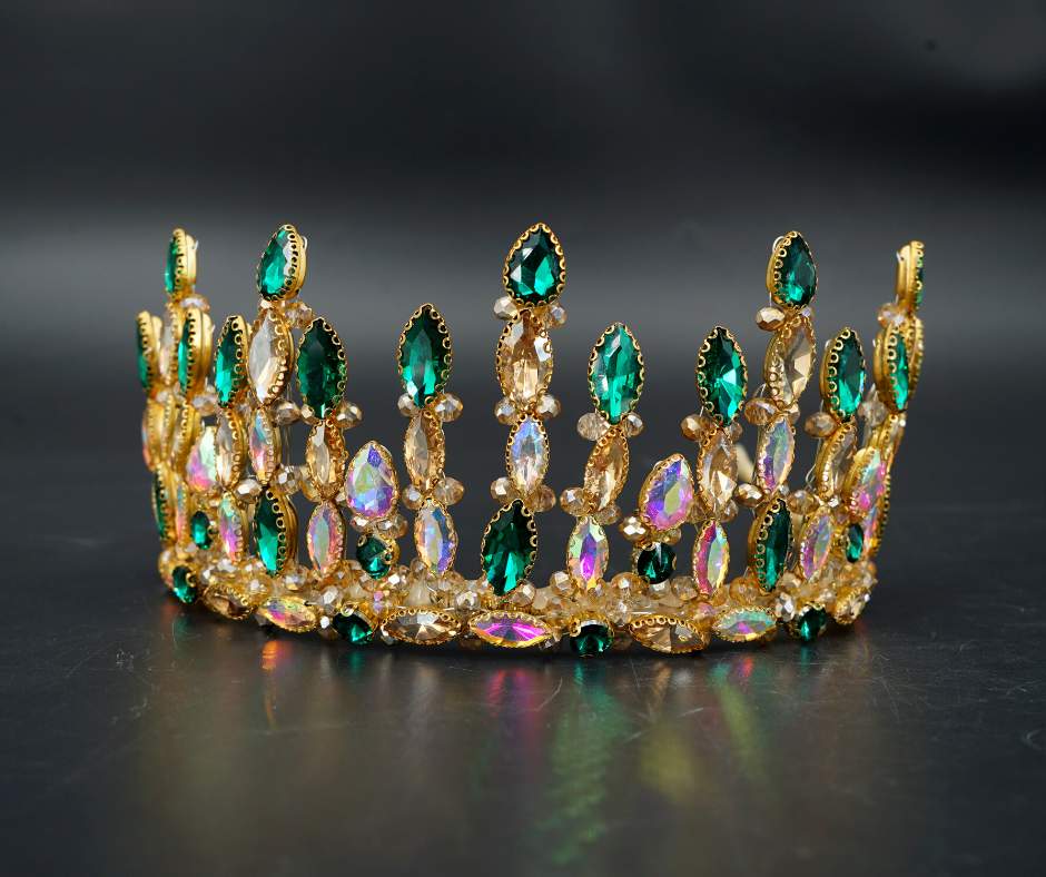 Couronne mariée, vert modèle floral