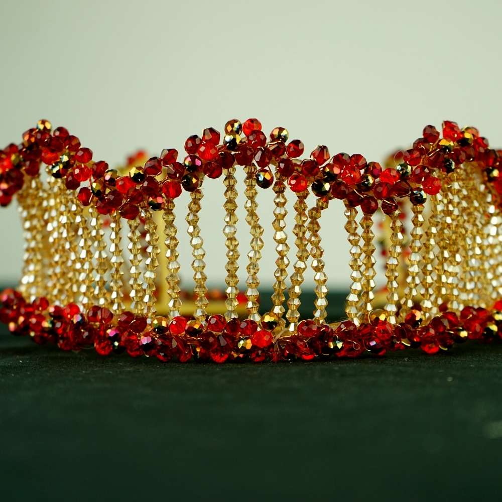 Couronne mariée, style filet linéaire