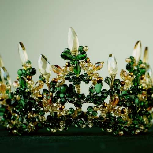 Couronne mariée, vert modèle classique