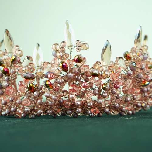 Couronne Mariée violet/doré modèle classique