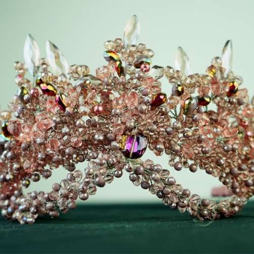 Couronne mariée violet/doré; modèle royale