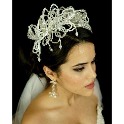 Couronne mariée, fluide modèle floral