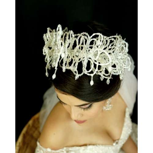 Couronne mariée, fluide modèle floral