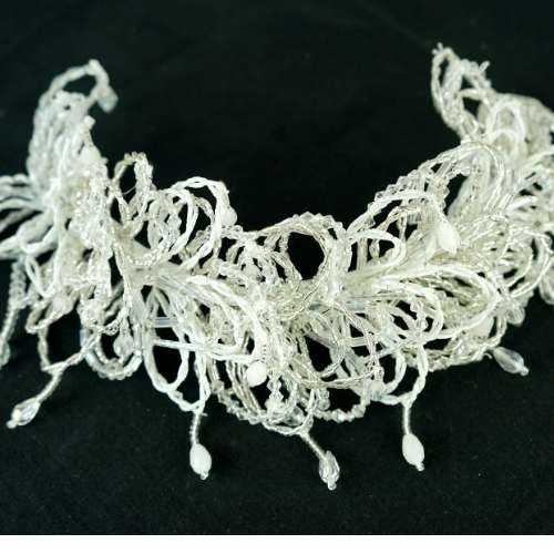Couronne mariée, fluide modèle floral